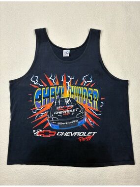 Vtg Men’s Chevy Thunder Tank Top USA Sz XL Single Stitch Cal Cru Shirt 90s